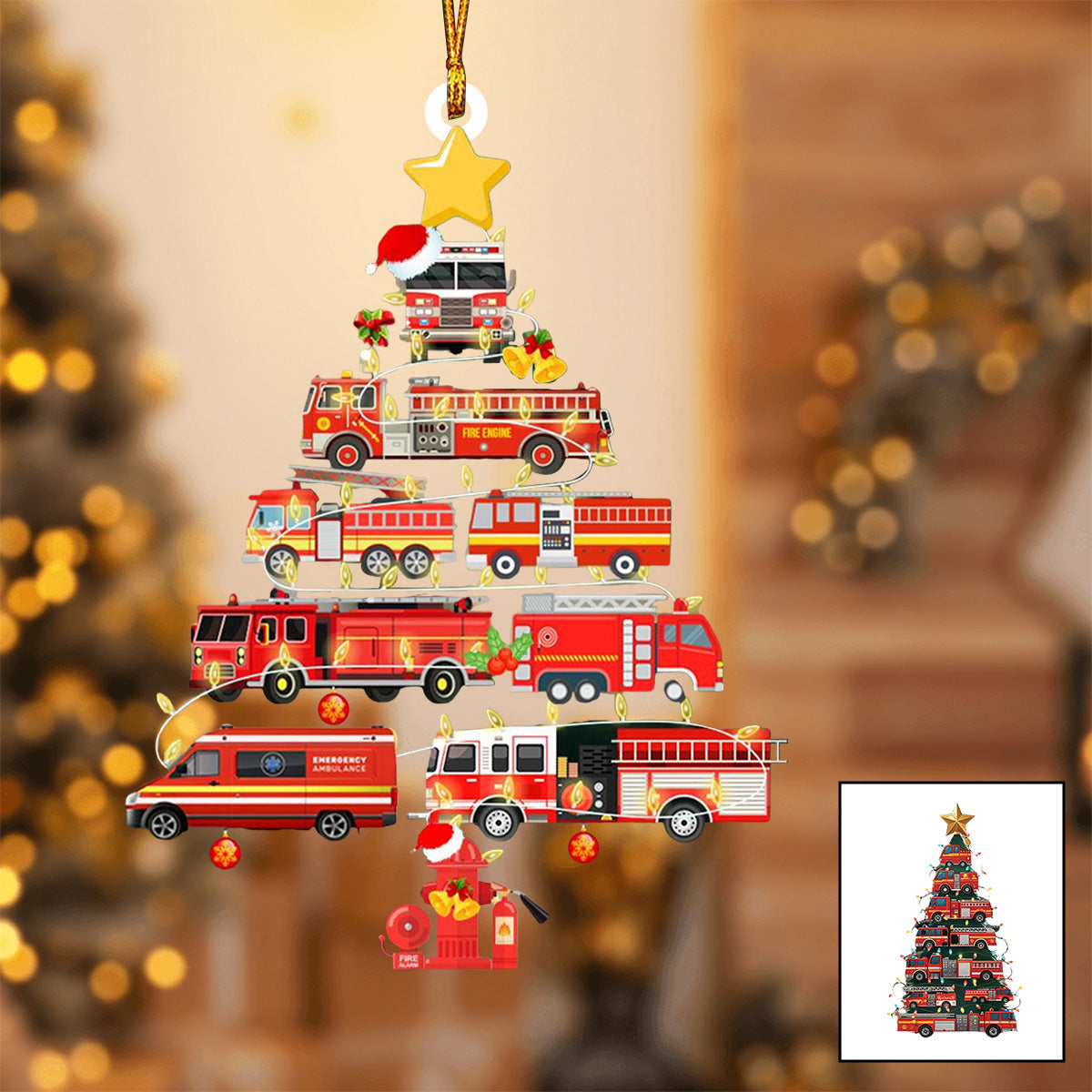 Firefighter Trucks Christmas Tree Ornament-Gift For firefighters-2024 New Release