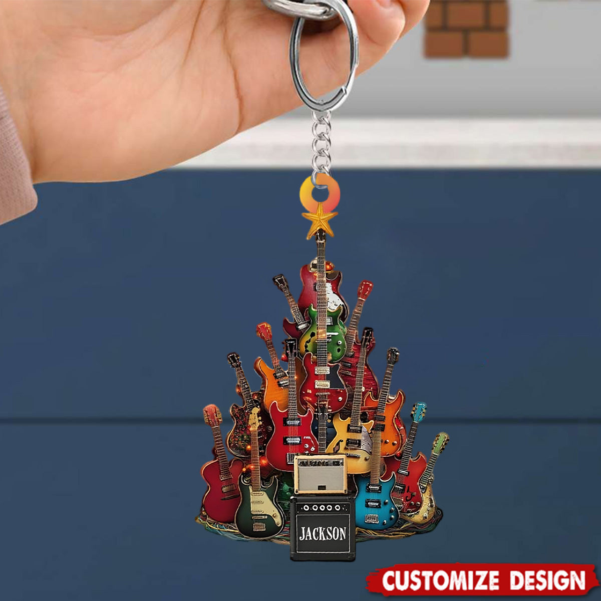 Personalized Guitar Keychain -Gift For Guitar Lovers