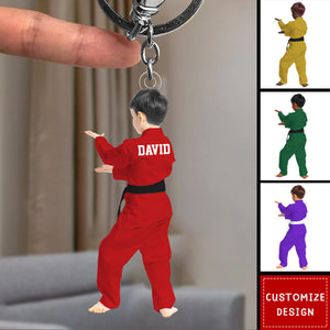 Personalized Kid Karate,Jiu Jitsu,Judo Keychain - Gift For Karate,Jiu-Jitsu Lovers