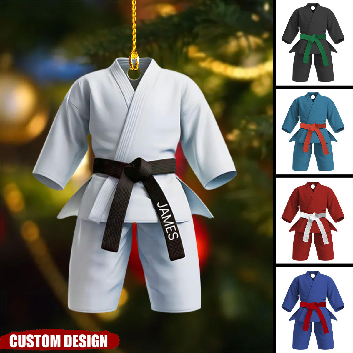 Black Belt Personalized Ornament - Gift For Karate,Jiu-Jitsu Lovers