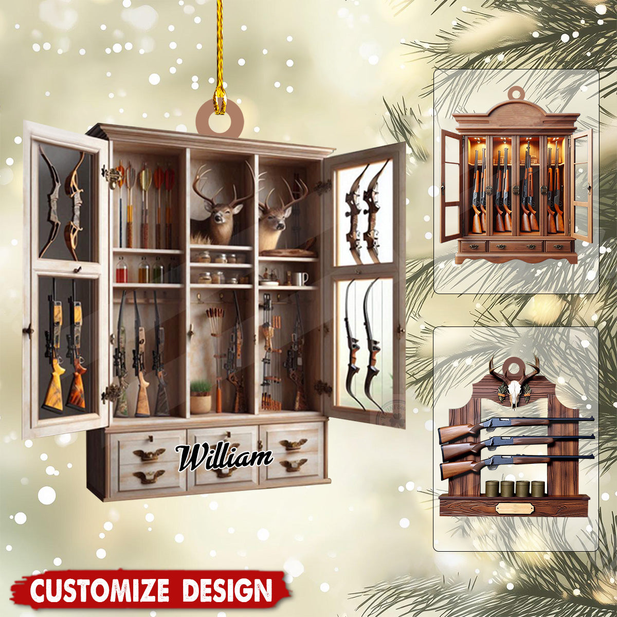 Personalized Gun Shelf Christmas Ornament-2024 New Release