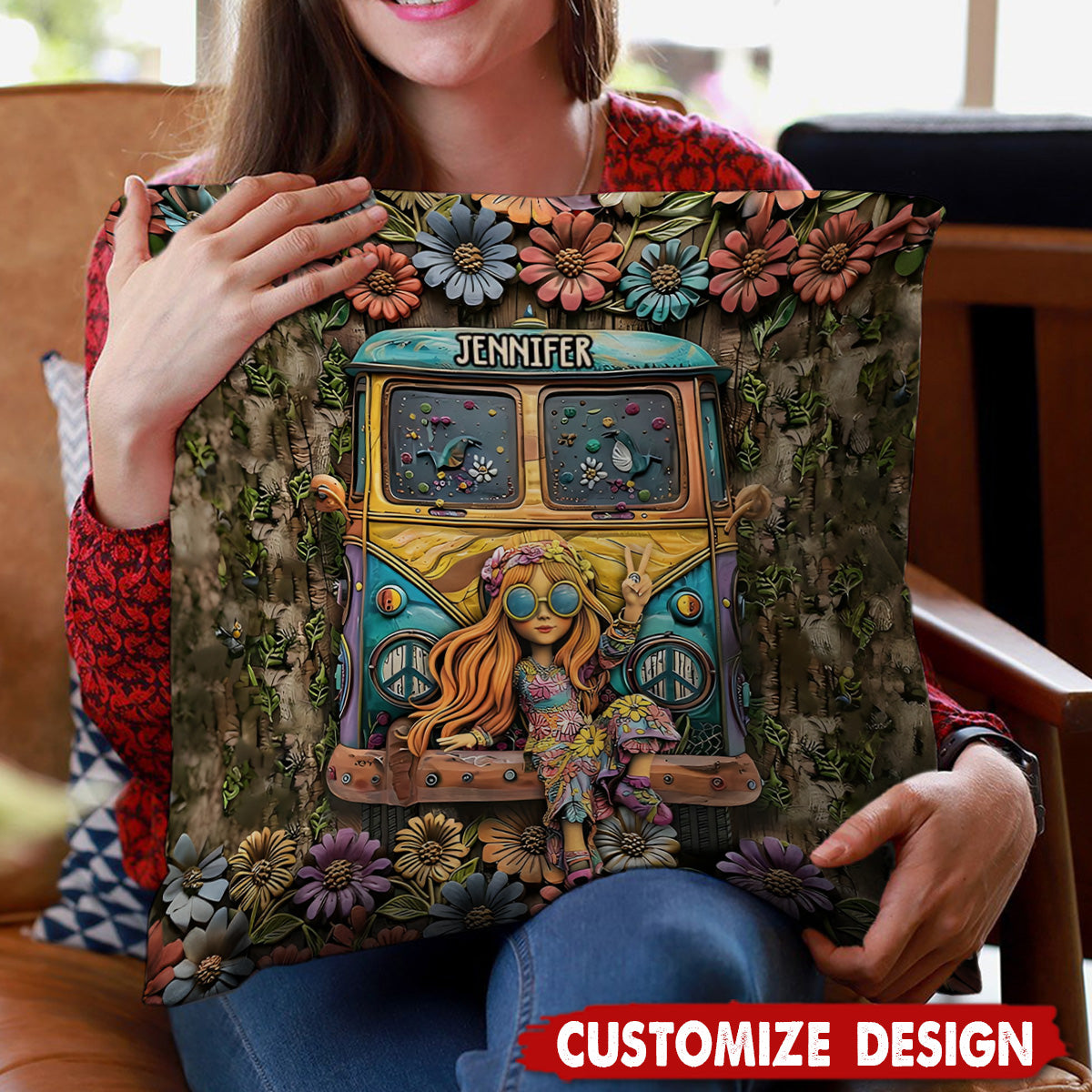 Hippie Soul - Personalized Hippie Pillow