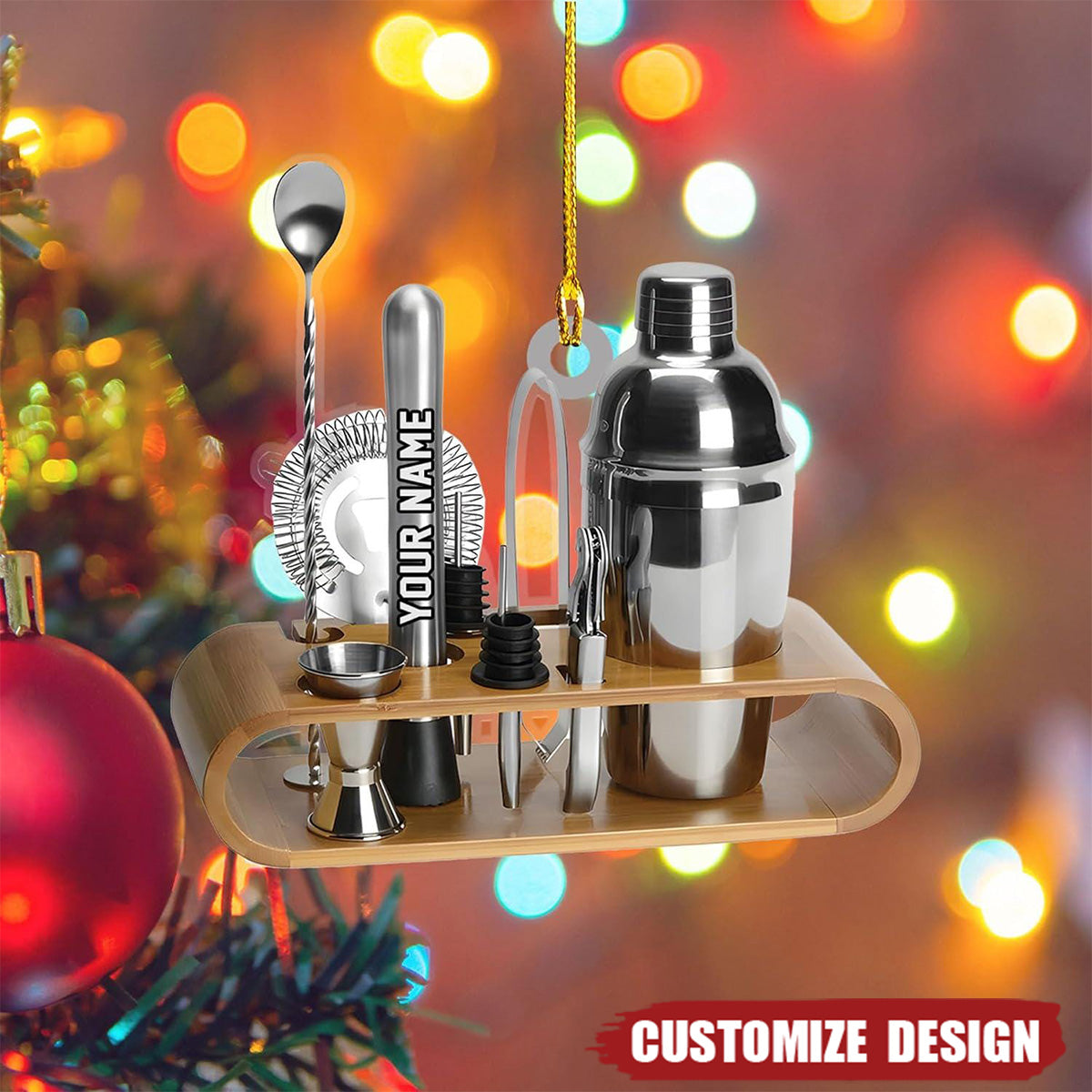 Personalized Bartender Acrylic Christmas Ornament Gift For Bartender - 2024 New Release