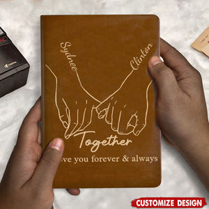 From our first kiss till our last breath - Personalized Couple Leather Notebook - Anniversary Gift For Wife,Husband