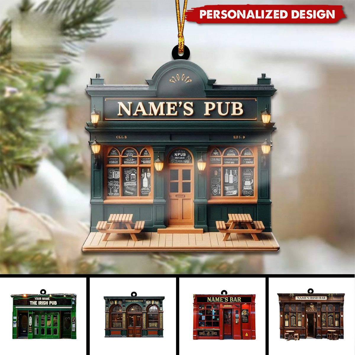 Personalized Pub Ornaments-Gift For Bartender-2024 New Release