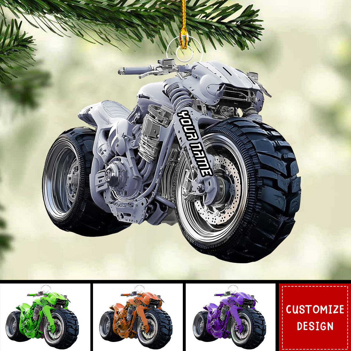 Personalized Motorcycle Christmas Tree Ornament Gifts for Motor Lovers - 2024 New Release
