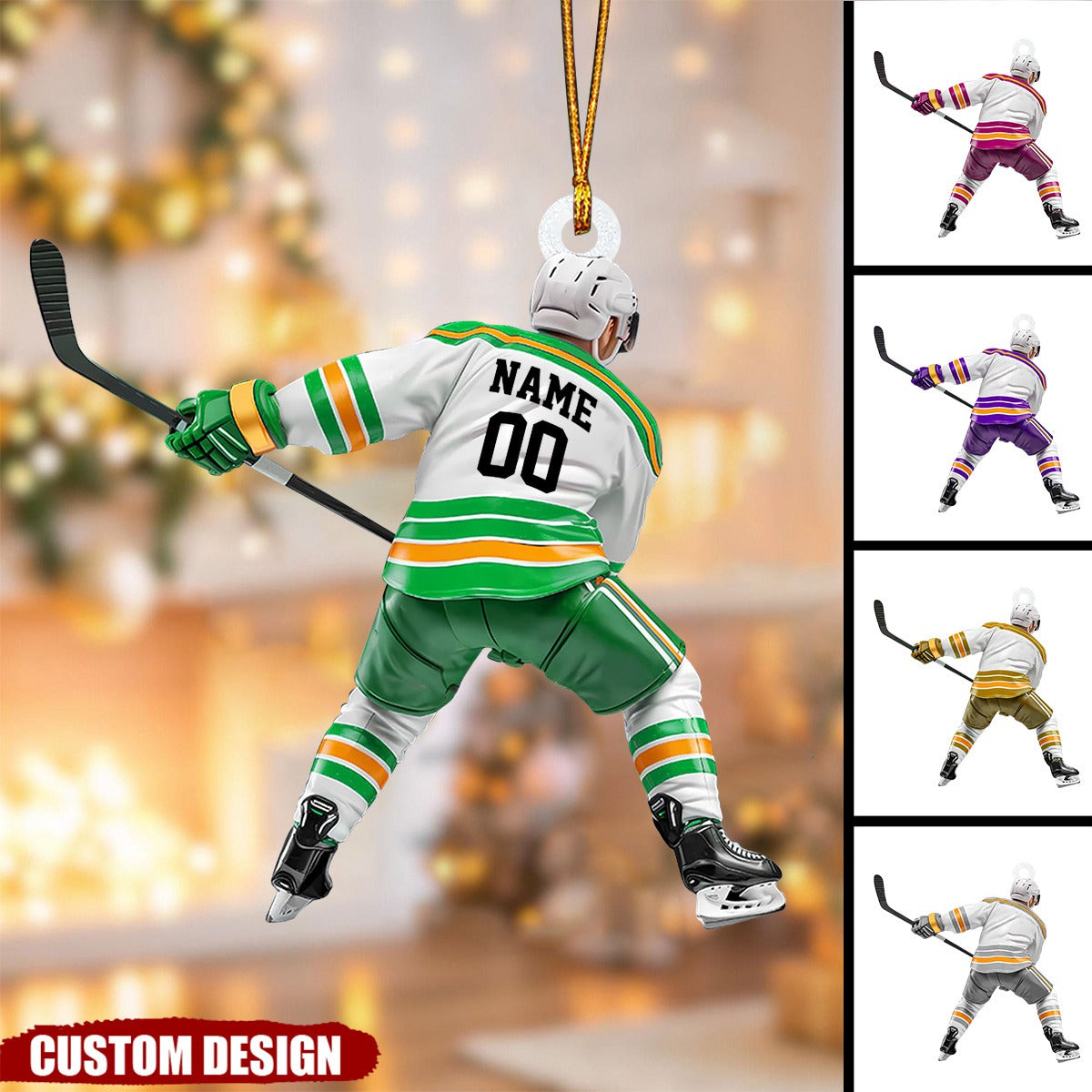 Personalized Hockey Christmas Ornament Gift For Hockey Lovers-2024 New Release