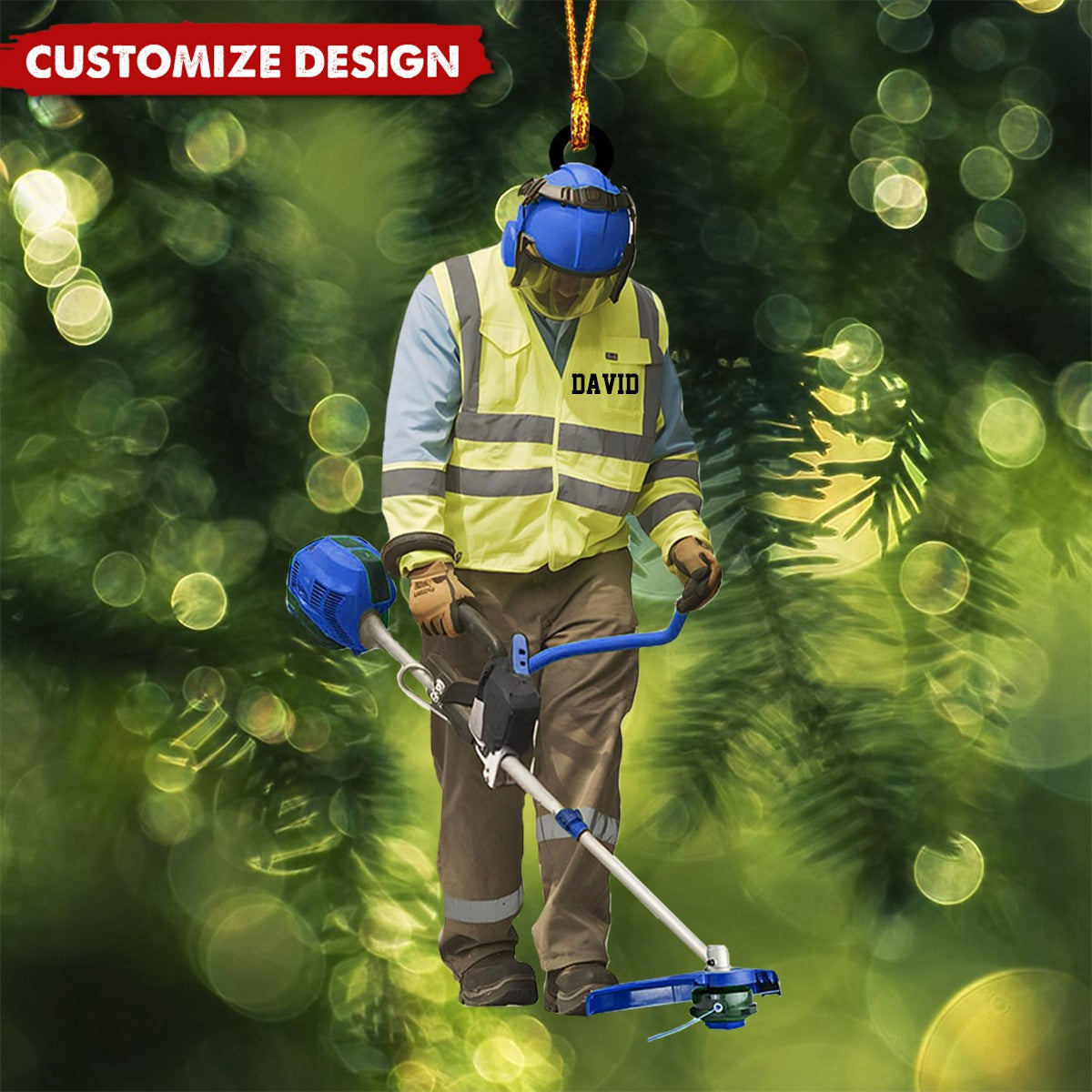 Personalized String Trimmer Christmas Ornament, Tool Scythe Chainsaw Trimmer Ornament - 2024 New Release