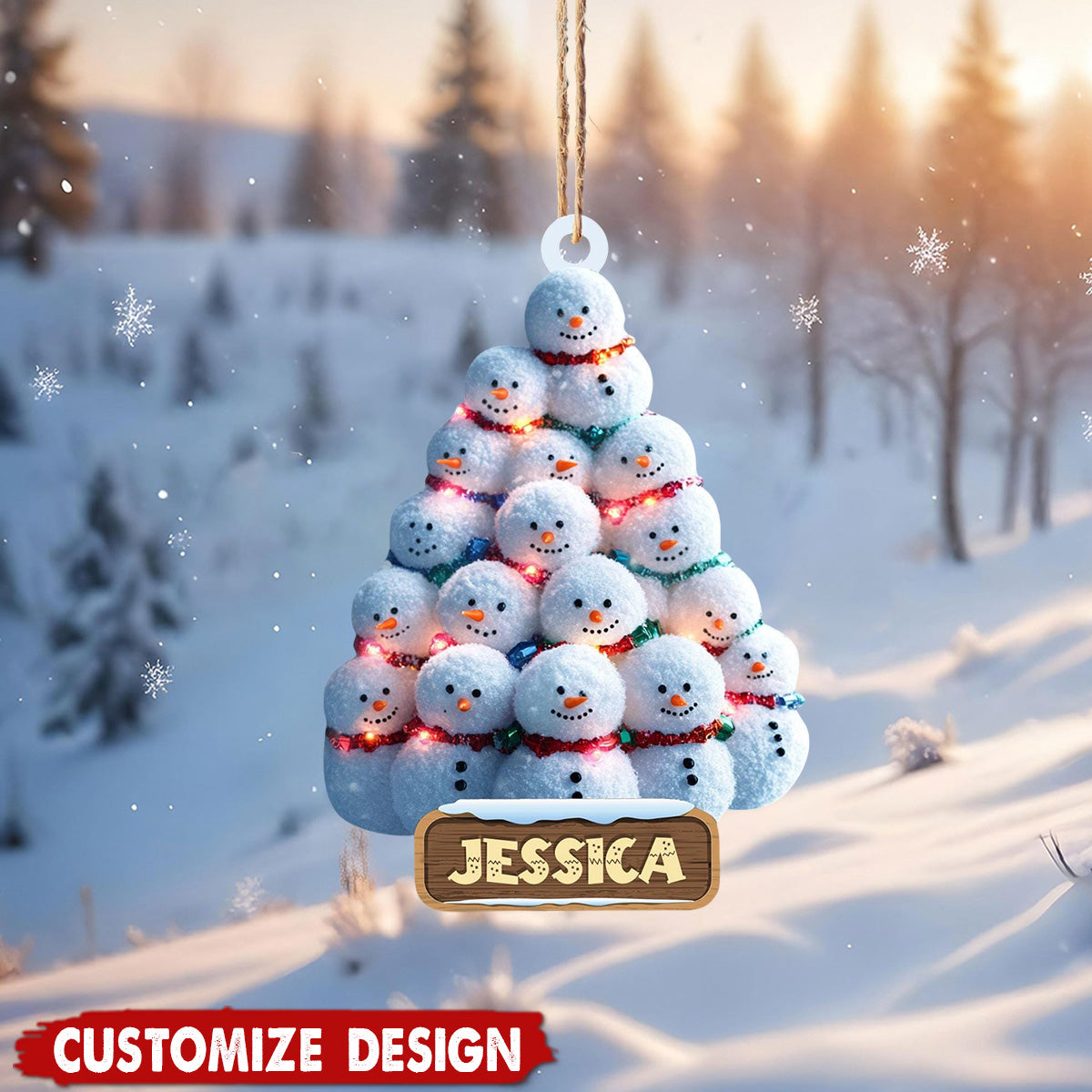Personalized Snowman Christmas Ornament-2024 New Release
