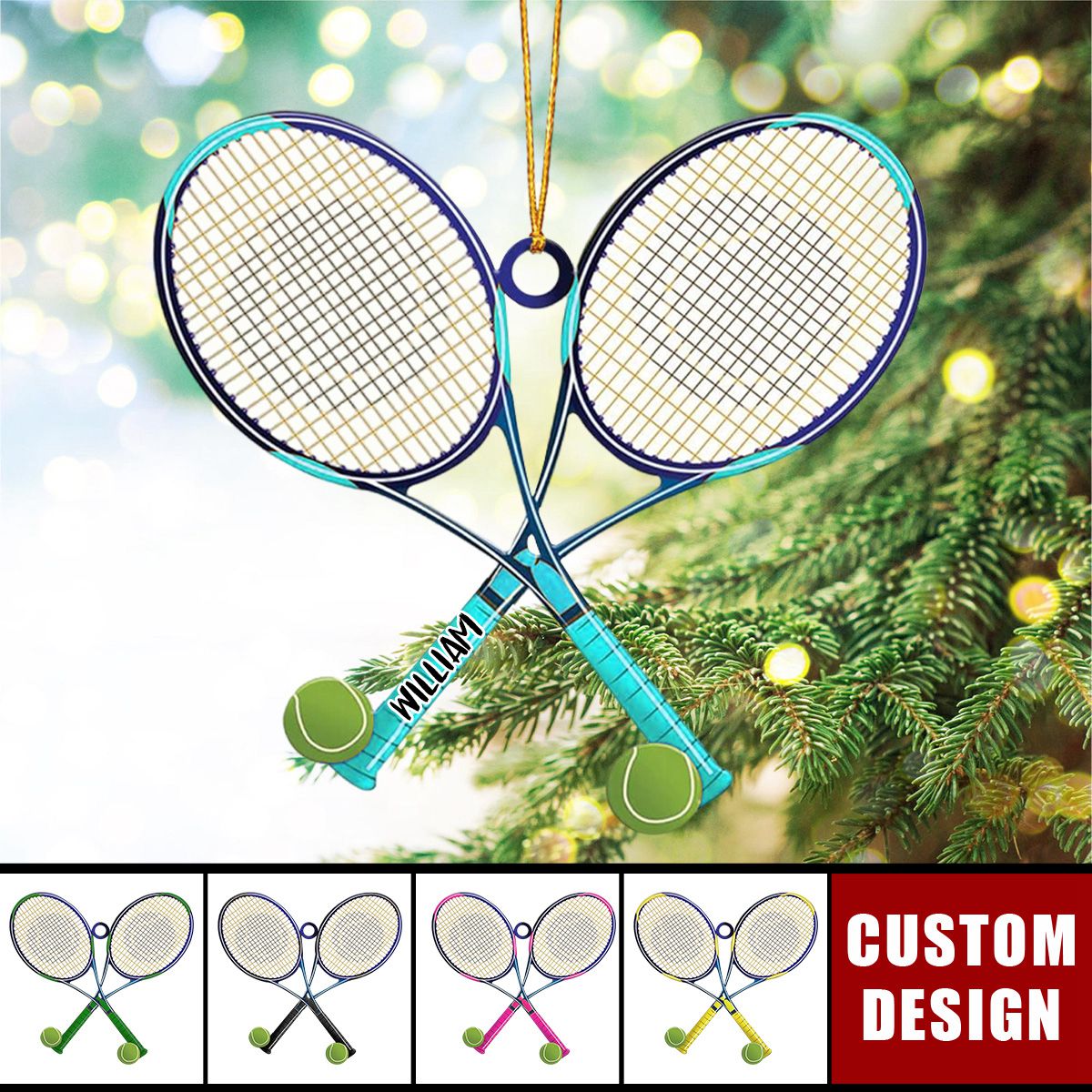 Personalized Tennis Christmas Ornament, Gift For Tennis Lovers - 2024 New Release