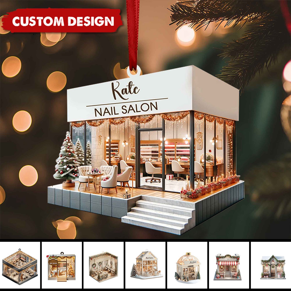 Personalized Nail Salon Ornaments - 2024 New Release
