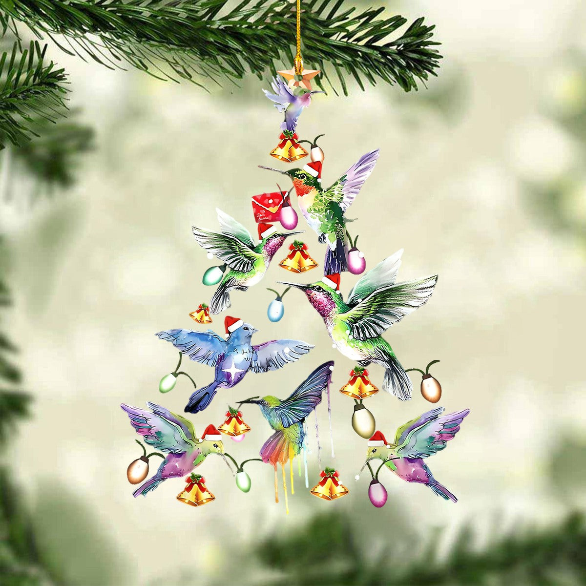 Funny Hummingbird Christmas Tree Ornament-Gift For Bird Lover-2024 New Release