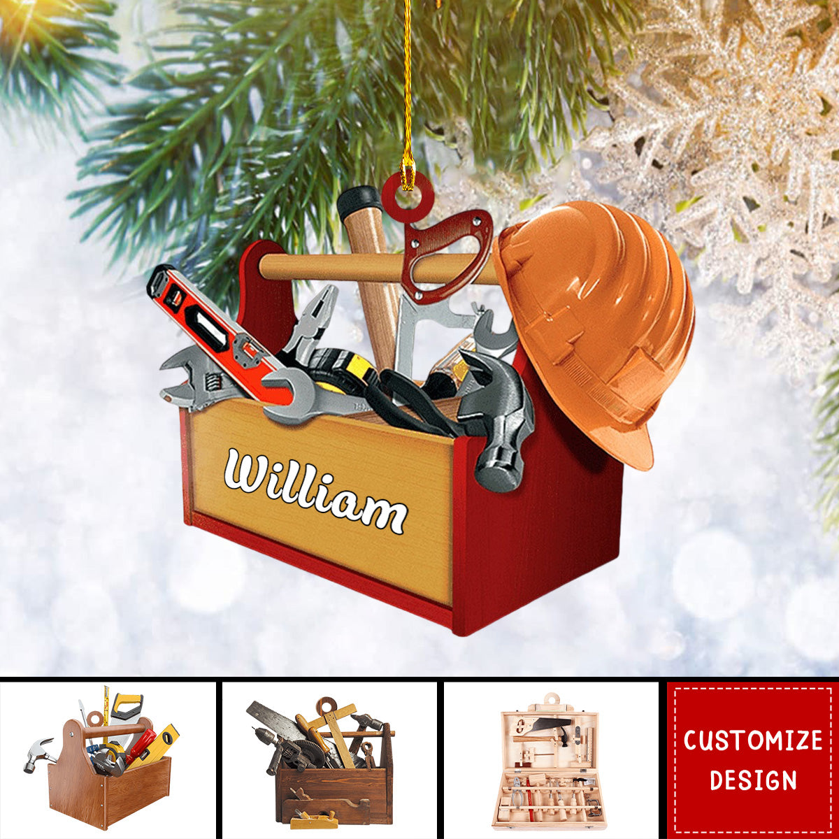 Personalized Carpenter Tool Box Ornament Gift For Carpenter - 2024 New Release