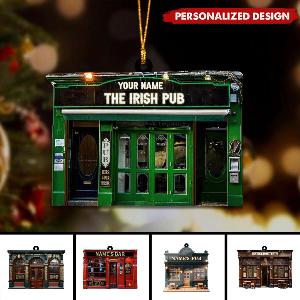 Personalized Pub Ornaments-Gift For Bartender-2024 New Release