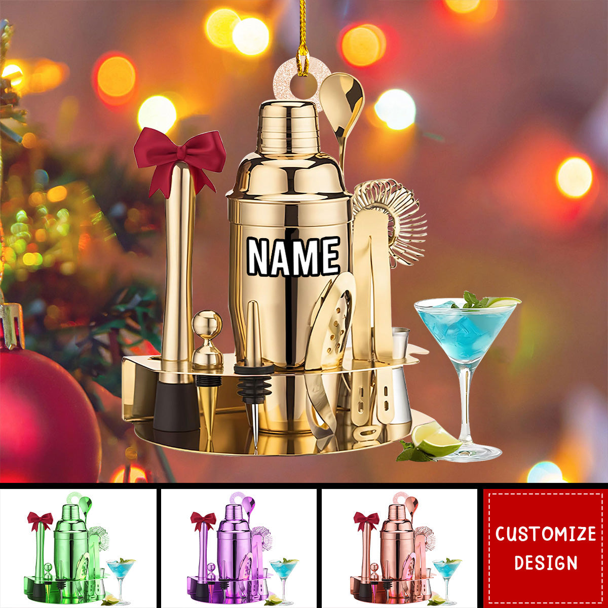 Personalized Bartender Kit Christmas Ornament Gift For Bartender - 2024 New Release