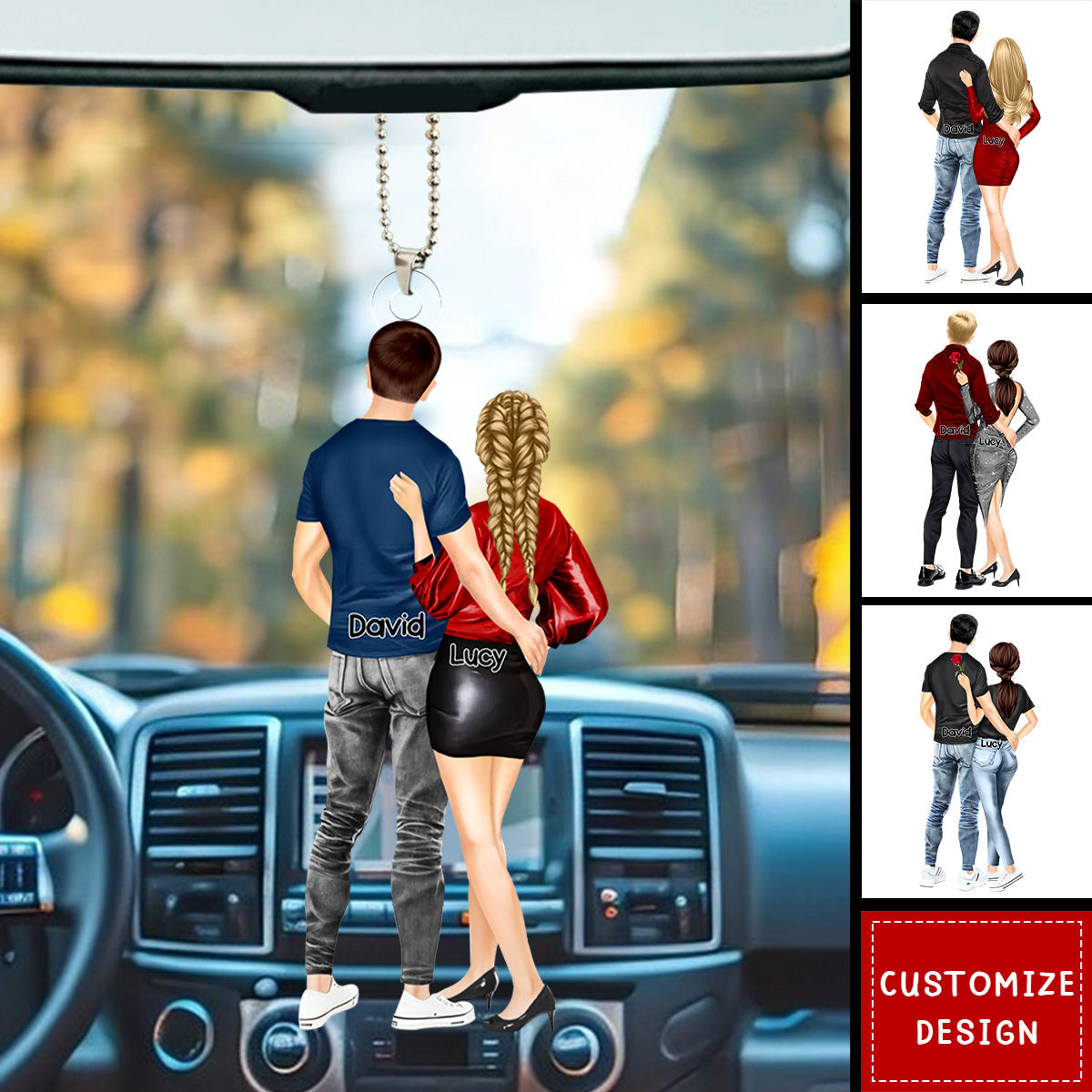 Personalized Acrylic Couple Ornament Gift For Wife,Husband