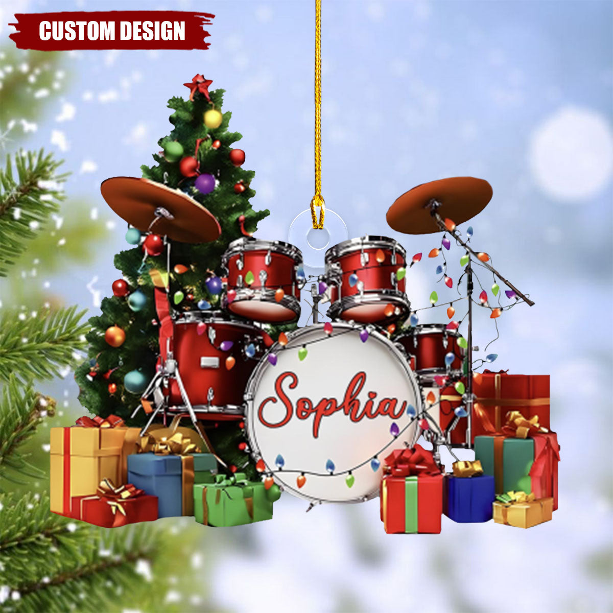 Personalized Drum Set Christmas Ornament-Gift for Drummers-2024 New Release