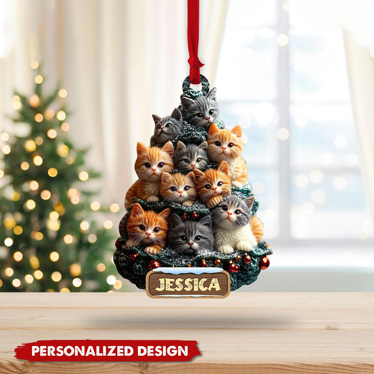 Personalized Cat Ornament-Gift For Cat Mom, Cat Lover-2024 New Release