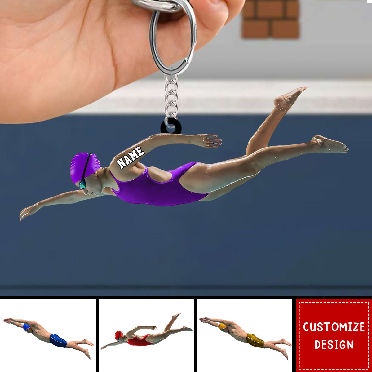 Personalized Swimming Keychain-Gift For Swimmer