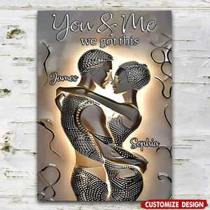 It's You & Me - Personalized African American Rectangle Metal Sign