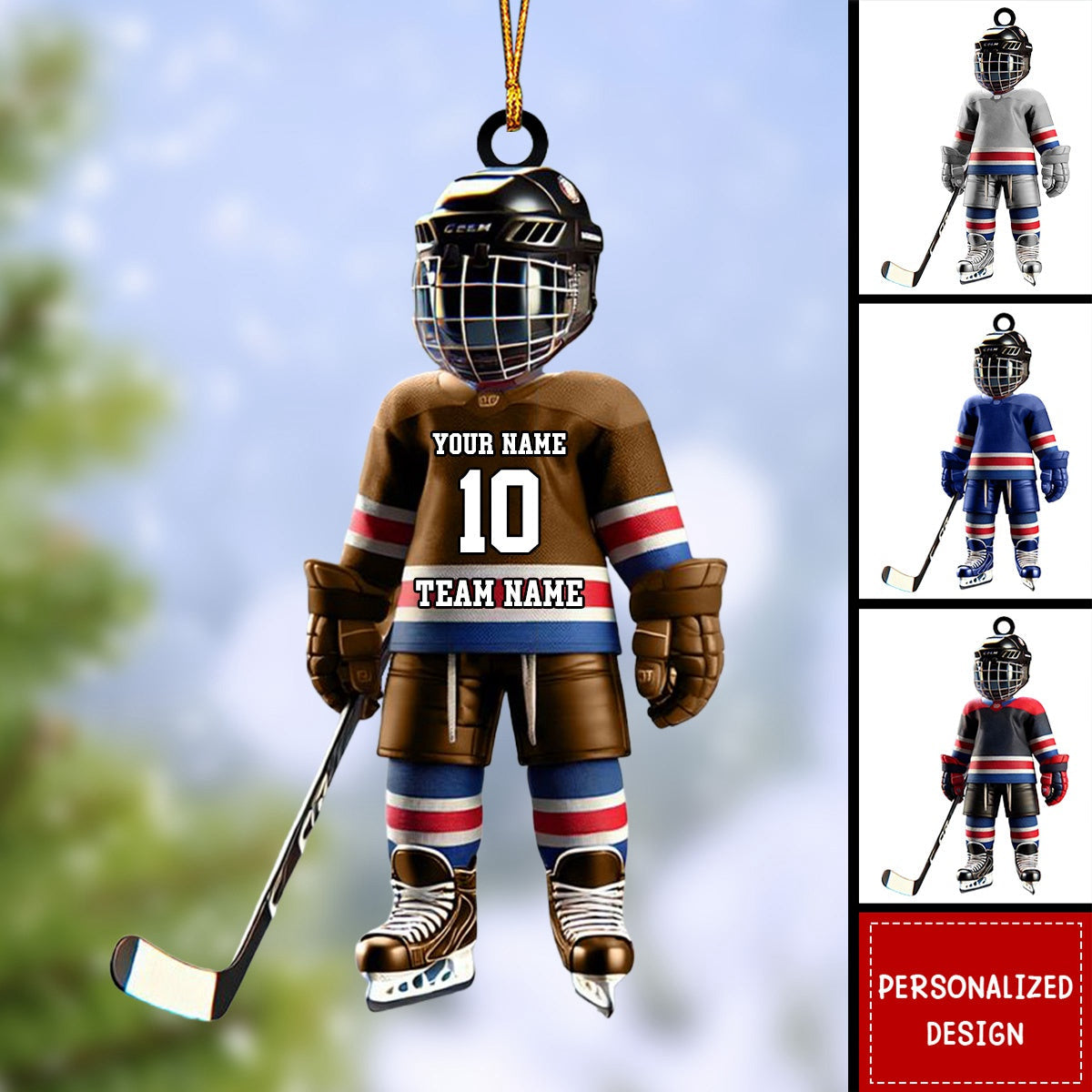 Personalized Ice Hockey Ornament-Gift For Ice Hockey Lover-2024 New Release
