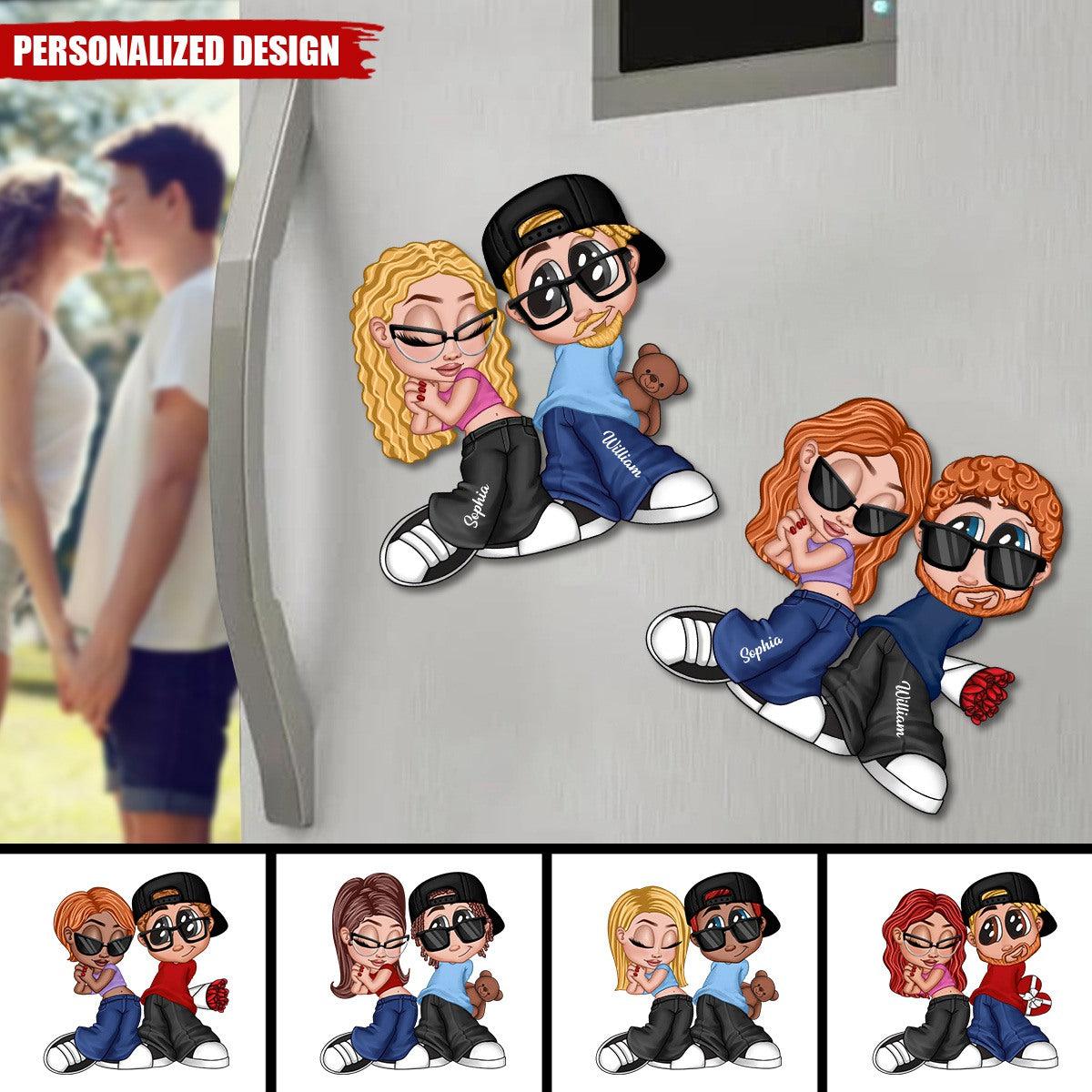 Y2K Style Couple-Personalized Acrylic Fridge Magnet-Heartfelt Gift For Couple