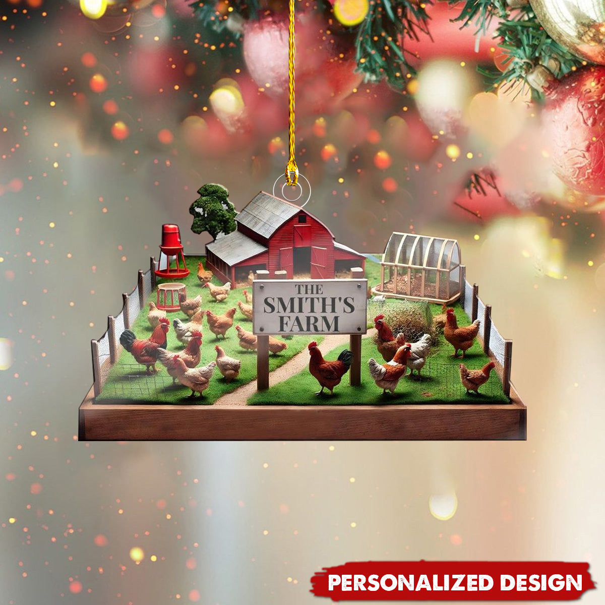 Personalized Chicken Farm Ornament-Gift For Farm Lover-2024 New Release