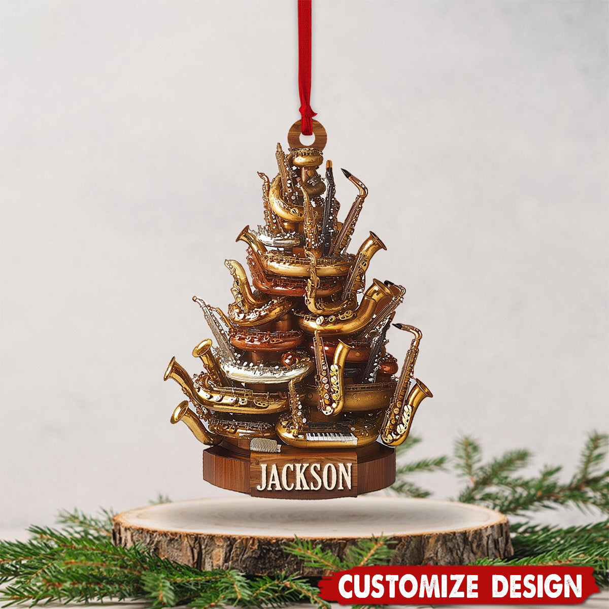 Personalized Saxophone Christmas Ornament Gift for Music Lovers-2024 New Release