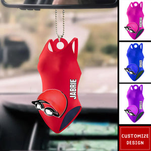 Personalized Swimmer Accessories Car Ornaments - Gift For Swimmer