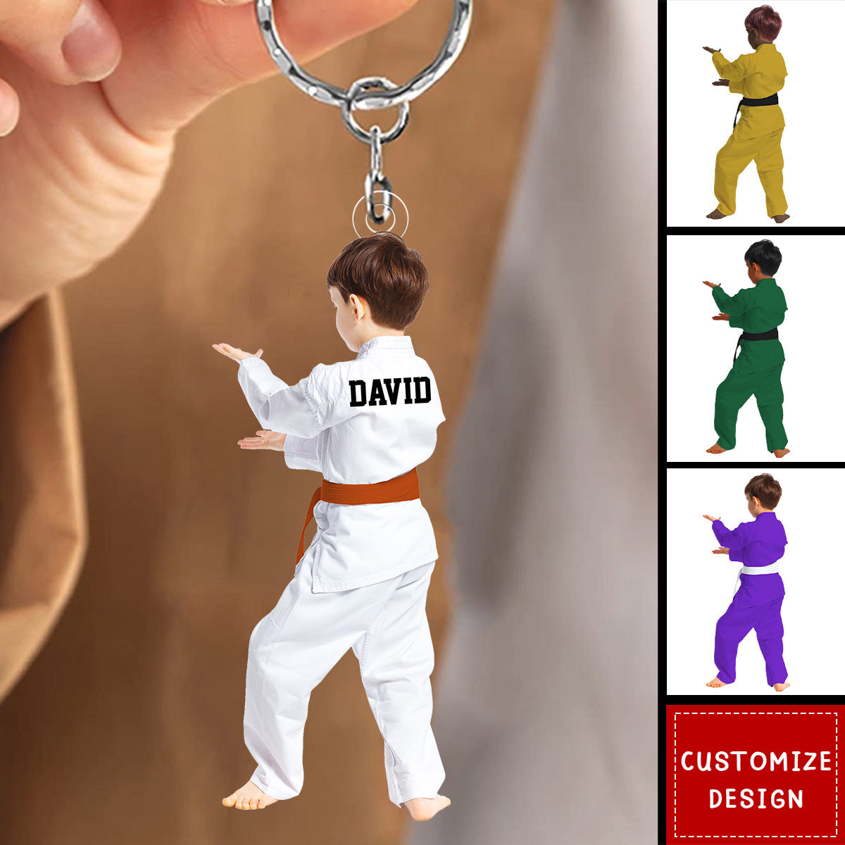 Personalized Kid Karate,Jiu Jitsu,Judo Keychain - Gift For Karate,Jiu-Jitsu Lovers