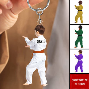 Personalized Kid Karate,Jiu Jitsu,Judo Keychain - Gift For Karate,Jiu-Jitsu Lovers