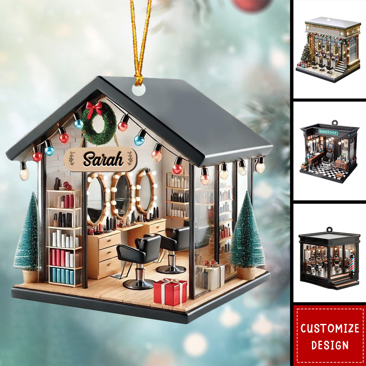 Personalized Barber Shop Christmas Ornaments - Gift For Barber - 2024 New Release