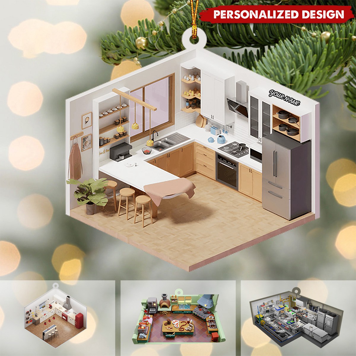 Personalized Kitchen Christmas Ornament-Gifts For Cook Chef-2024 New Release