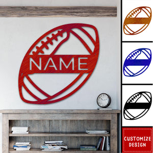 Personalized American Football Metal Wall Art - Gift For American Football Players