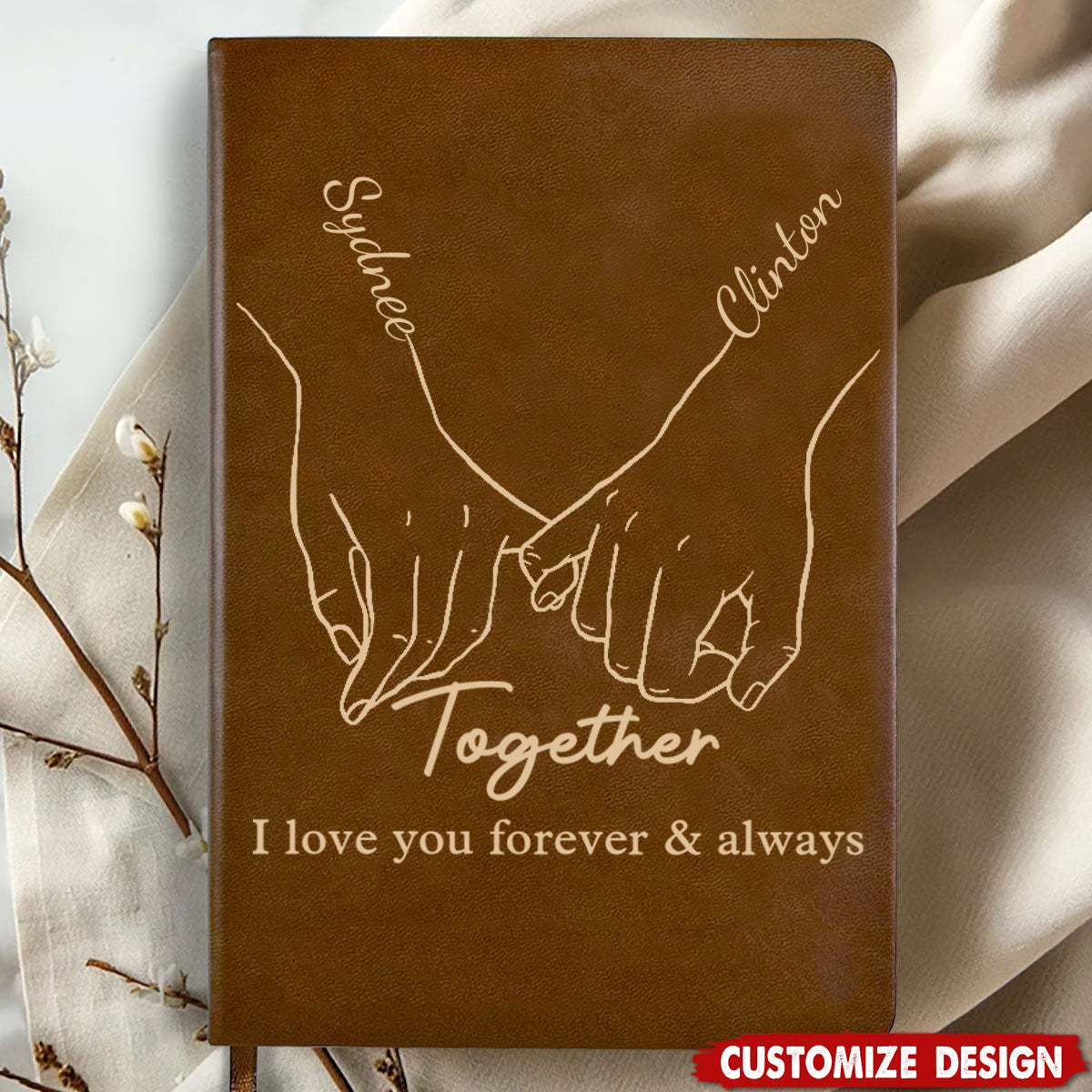 From our first kiss till our last breath - Personalized Couple Leather Notebook - Anniversary Gift For Wife,Husband