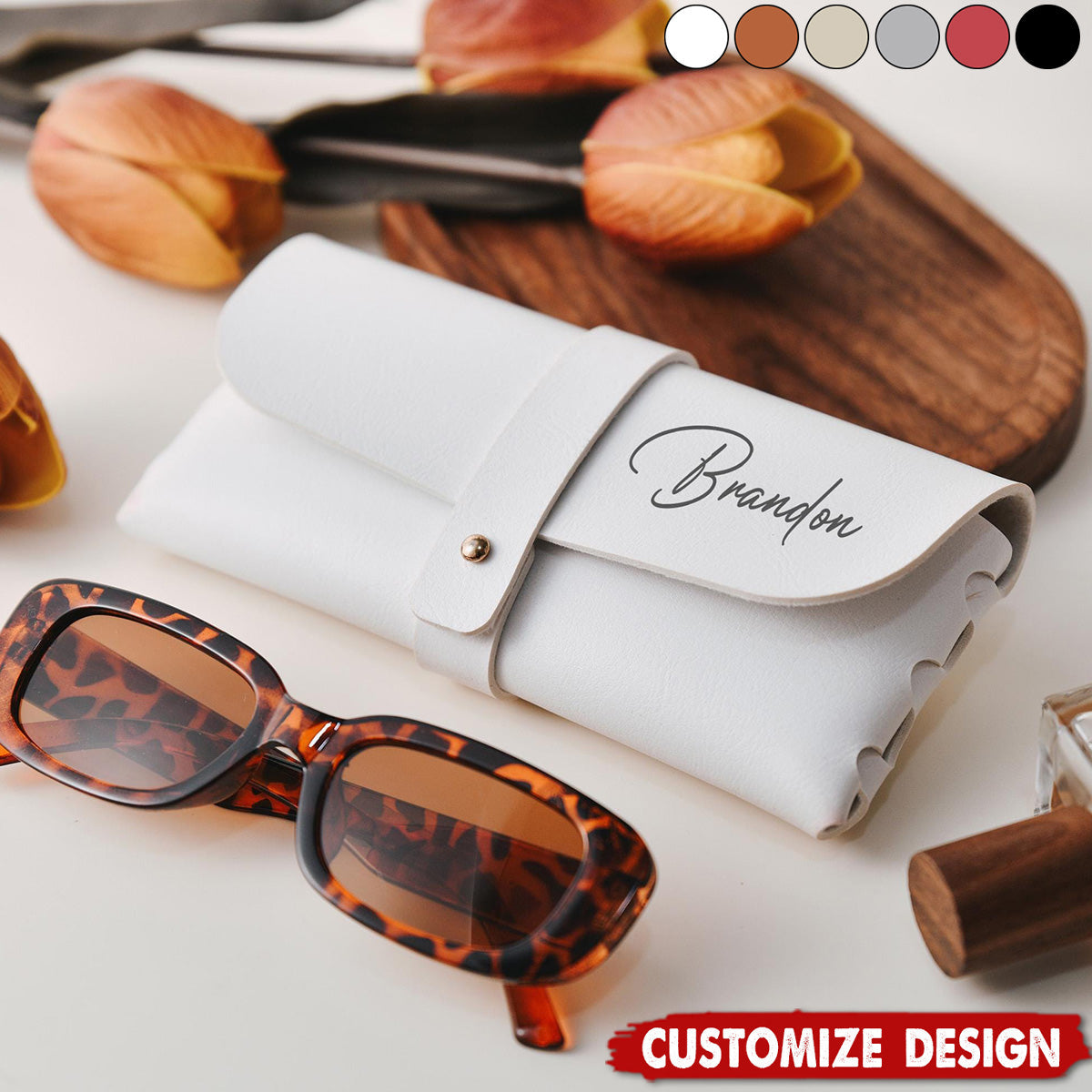 Personalized Leather Glasses Case-Gift for Anniversary
