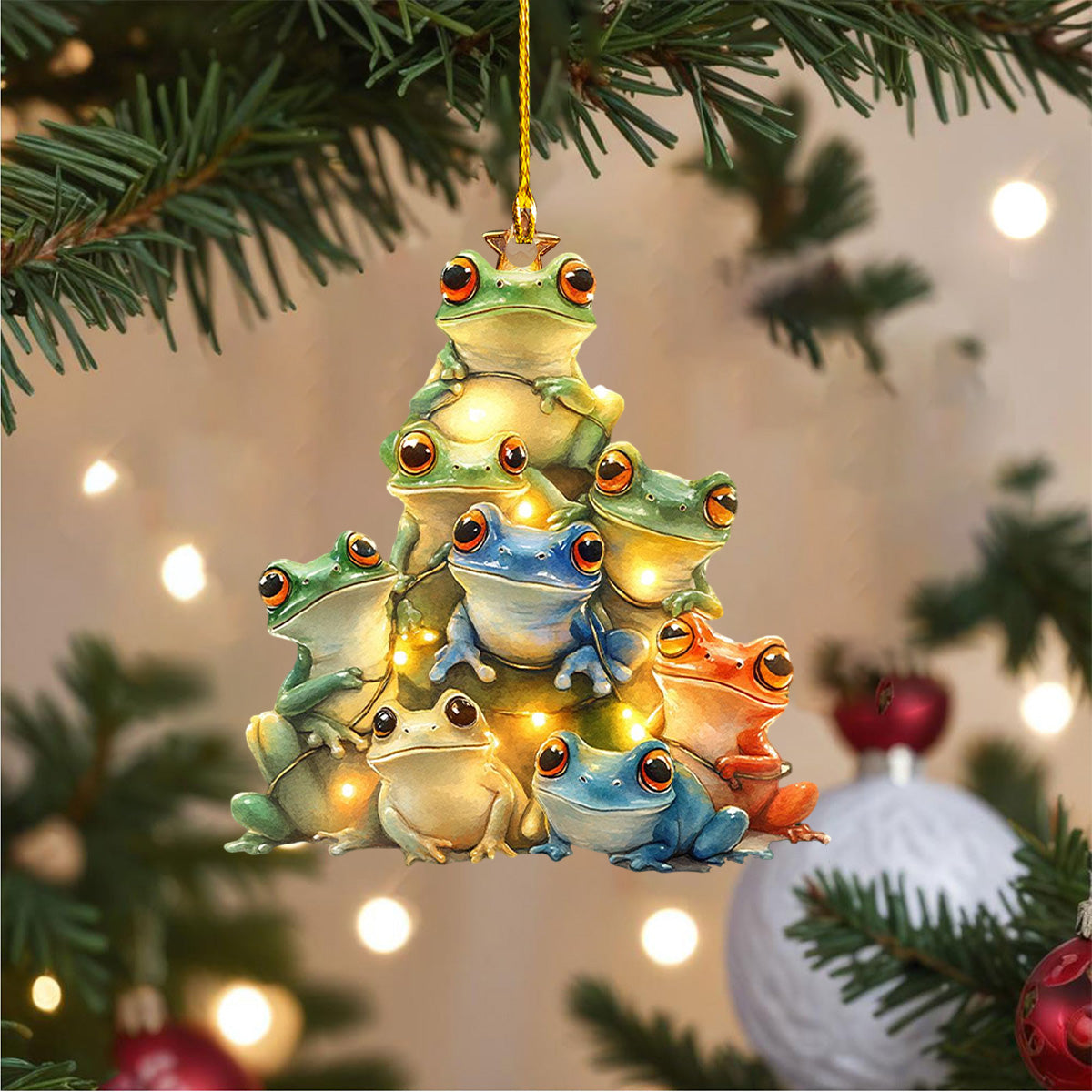 Frog Christmas Ornament-Gift for Animal Lover-2024 New Release