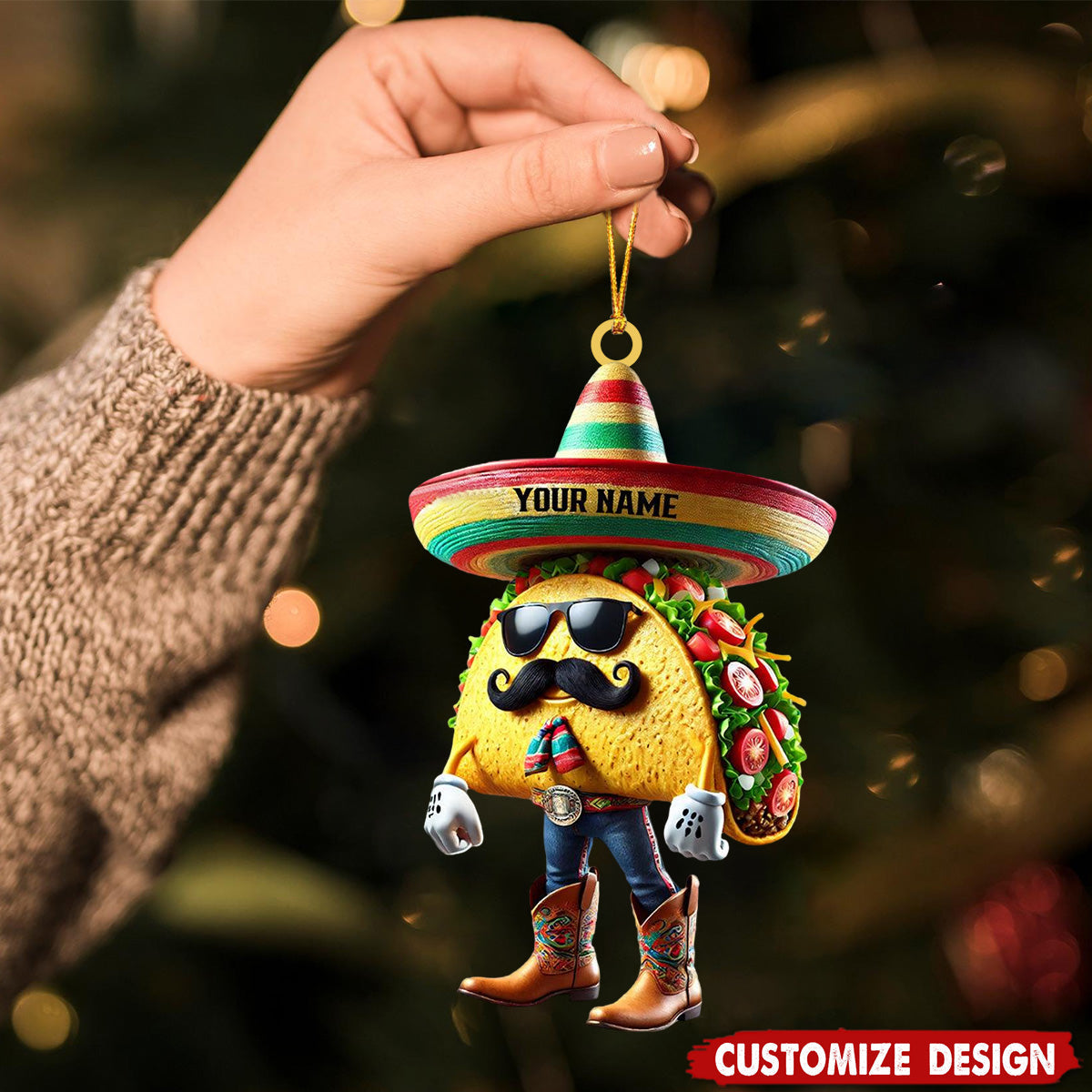 Personalized Taco Christmas Ornament Gift For Taco Lovers-2024 New Release