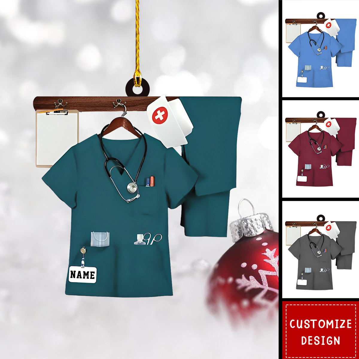 Personalized Nurse Christmas Ornament - 2024 New Release