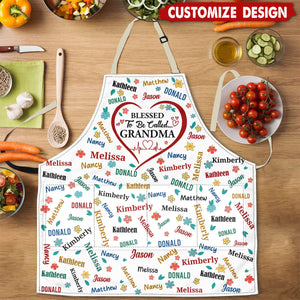 Blessed To Be Called Grandma Colorful Personalized Apron With Packet