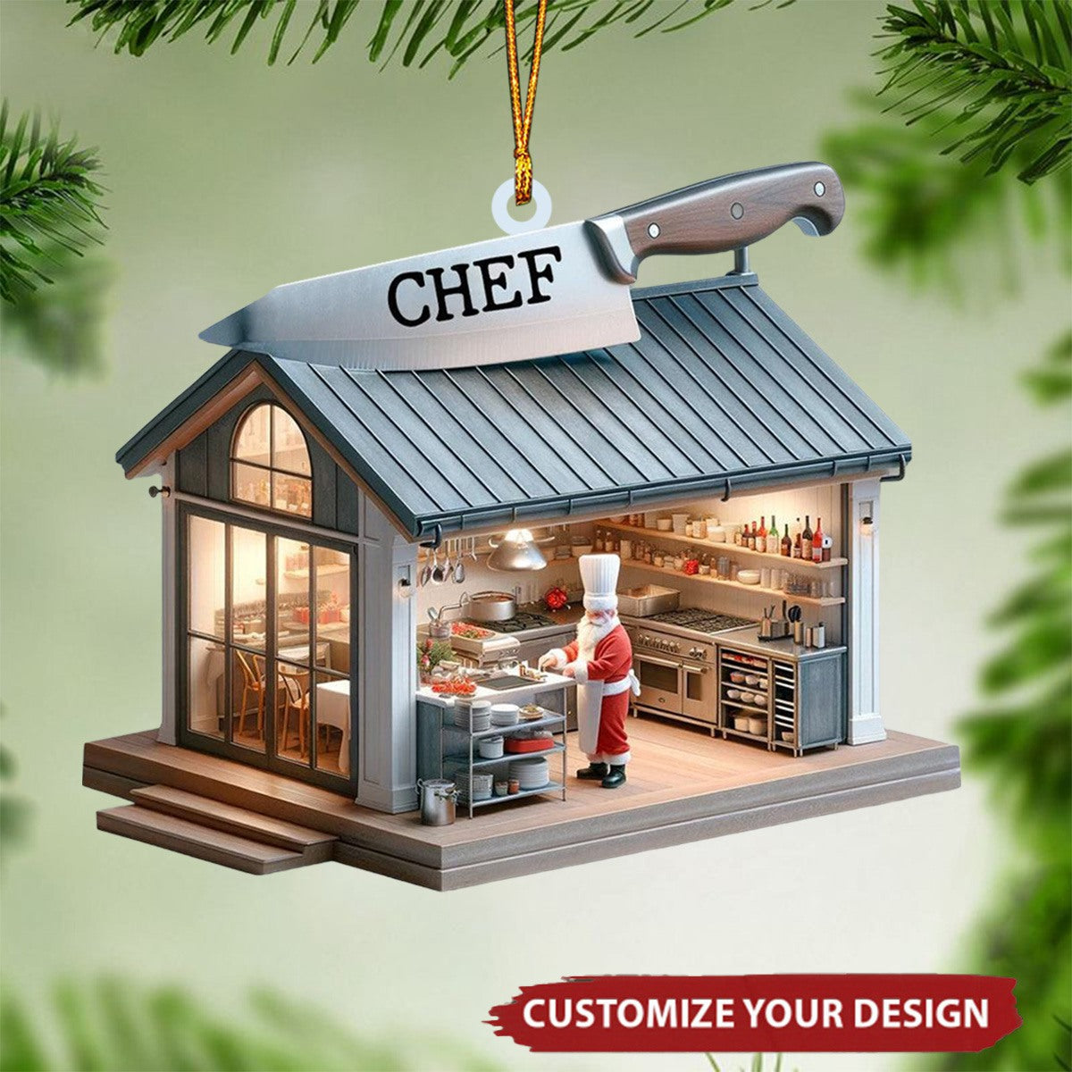 Personalized Chef Kitchen Christmas Ornament - 2024 New Release Unique Gift Ornament for Chefs