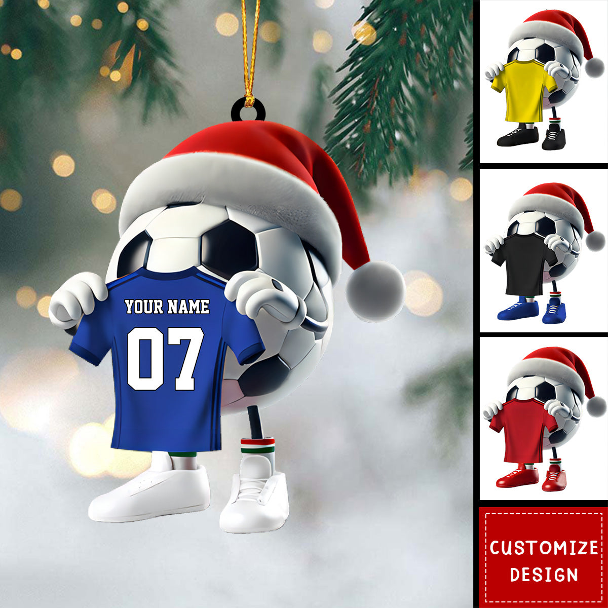 Personalized Soccer Christmas Ornament Gift For Soccer Lovers-2024 New Release