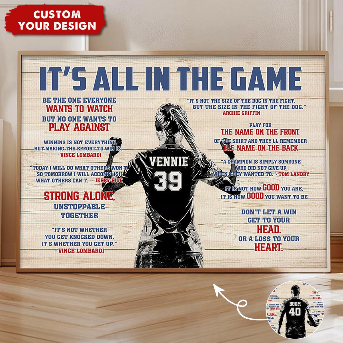 It's All In The Game - Personalized Boy Girl Soccer Poster - Gift For Soccer Lovers