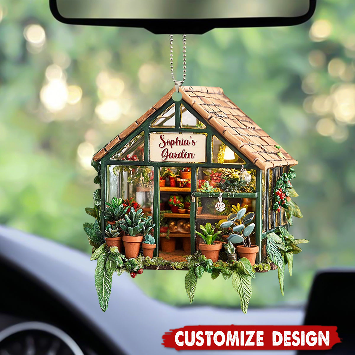 Personalized Greenhouse Garden Car Ornament-Gifts For Garden Lovers