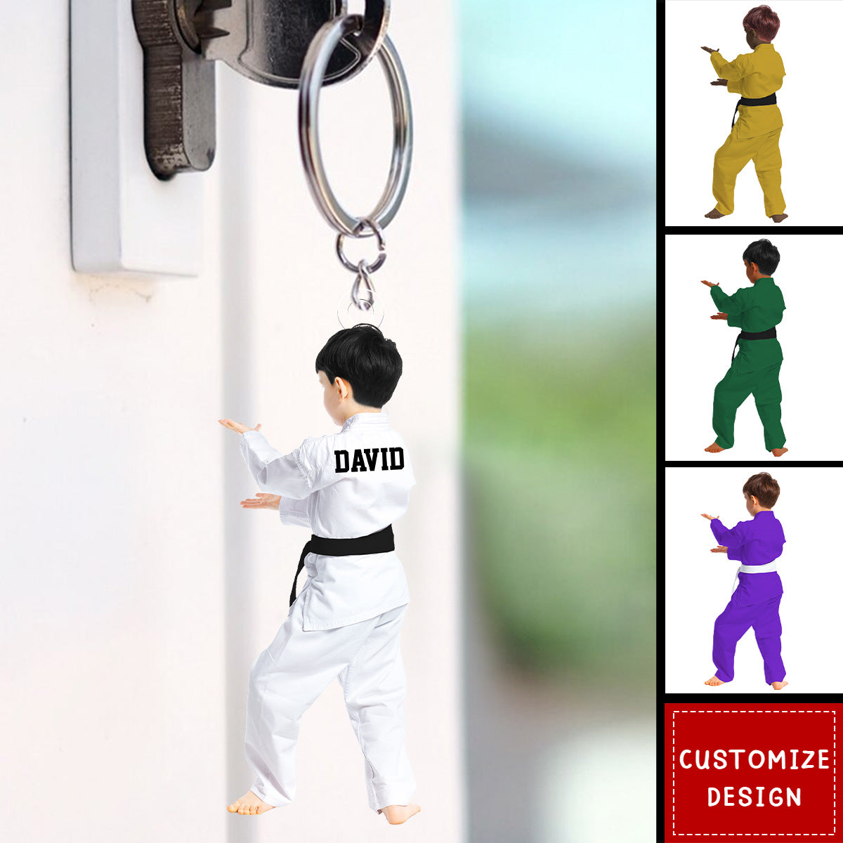 Personalized Kid Karate,Jiu Jitsu,Judo Keychain - Gift For Karate,Jiu-Jitsu Lovers