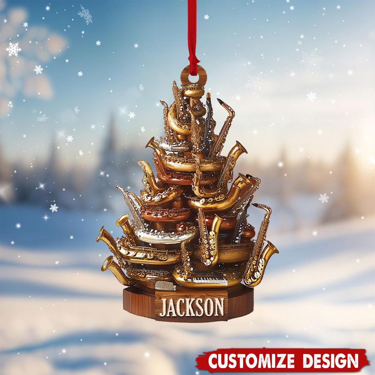 Personalized Saxophone Christmas Ornament Gift for Music Lovers-2024 New Release