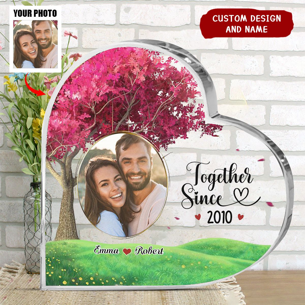 Personalized Custom Heart Shaped Acrylic Plaque,Gift For Husband,Wife
