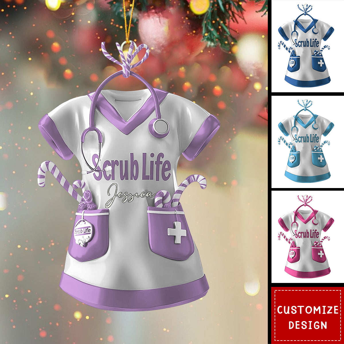 Personalized Nurse Scrub Acrylic Ornament-2024 New Release