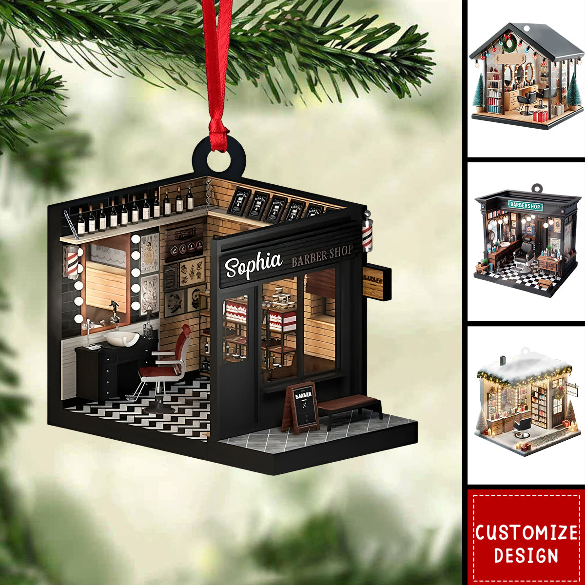 Personalized Barber Shop Christmas Ornaments - Gift For Barber - 2024 New Release