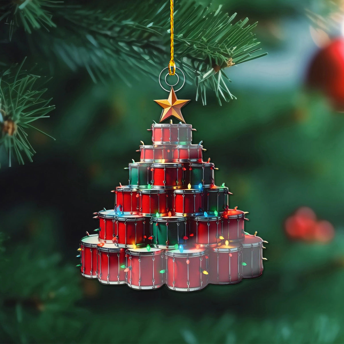 Retro Drum Christmas Ornament-Gift For Drummers-2024 New Release